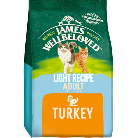 1.5KG James Wellbeloved Light Recipe Adult Turkey Cat Food - Discounted Stock