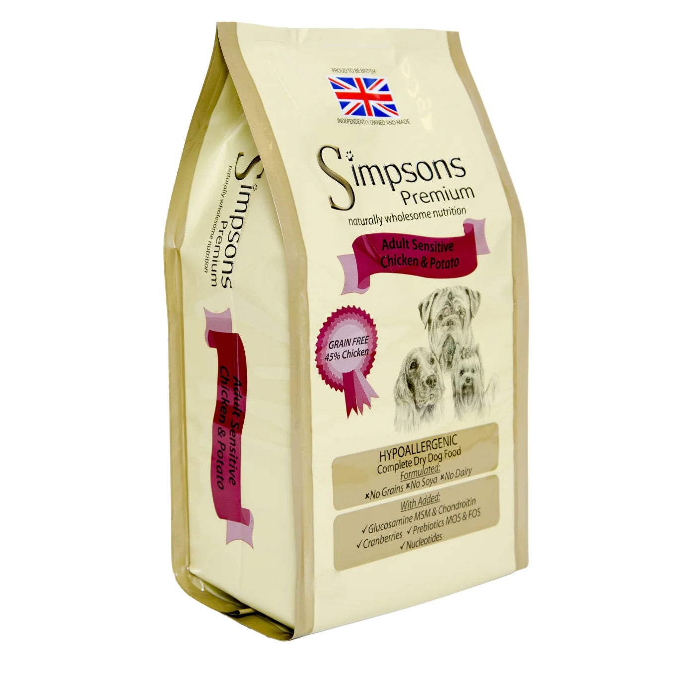 2KG Simpsons Adult Sensitive Chicken & Potato Dog Food - Discounted Stock