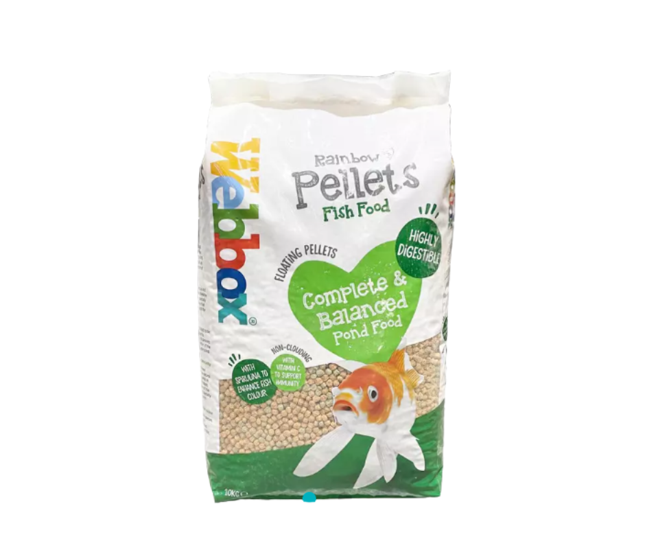 10kg Webbox Rainbow Pellets Floating Pond Fish Food DATED 01/2026