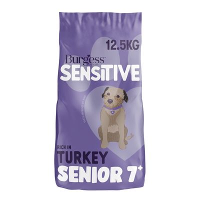 12.5kg Burgess Sensitive Senior Turkey Dog food - Discounted stock
