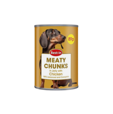 400g Bestin Meaty Chunks Dog Food Chicken in Jelly - Discounted Stock