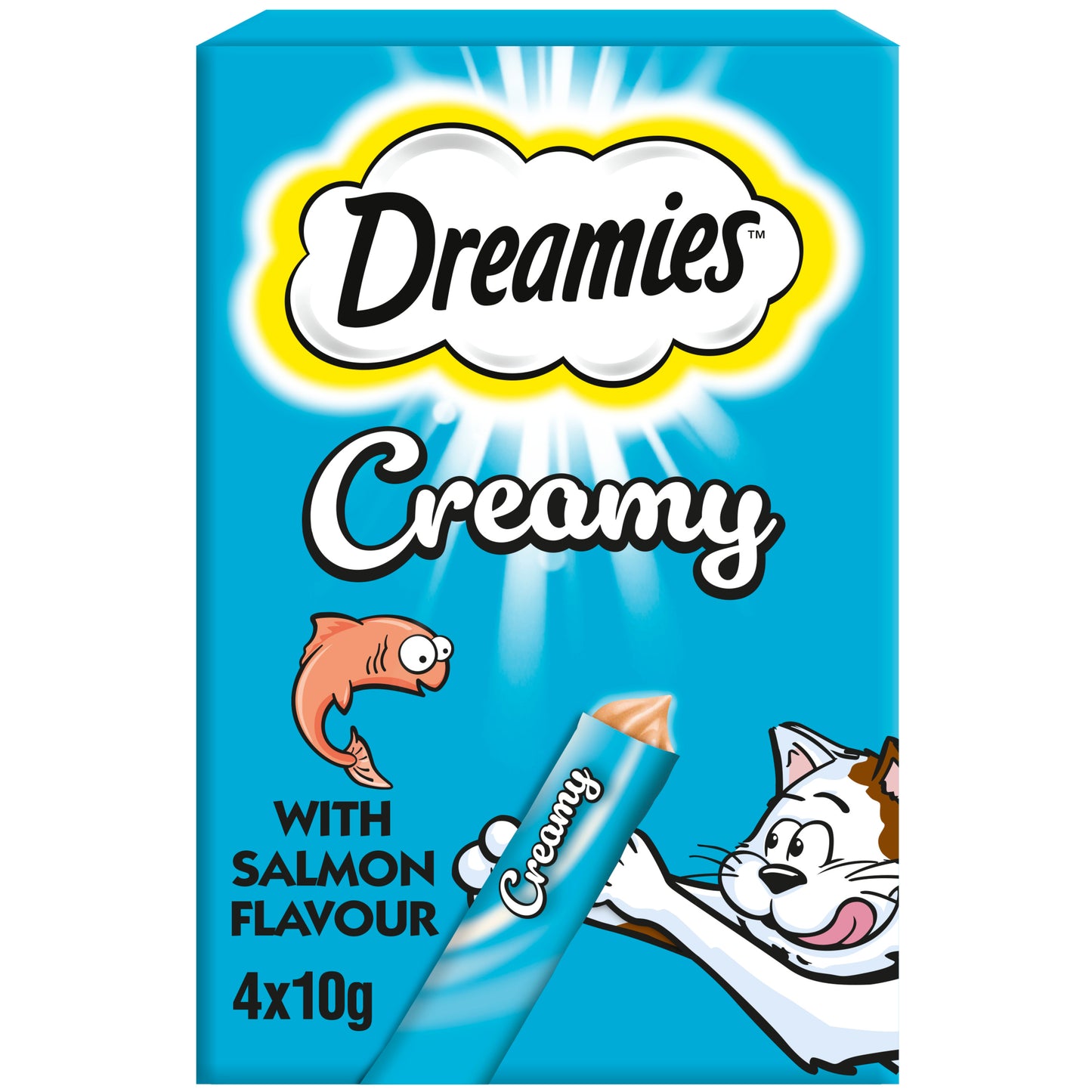 Dreamies Creamy Salmon Cat Treats 4x10g - Discounted Stock