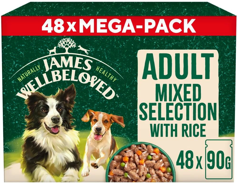 48x90g James Wellbeloved Adult Mixed Selection Wet Dog Food - Damaged Packaging