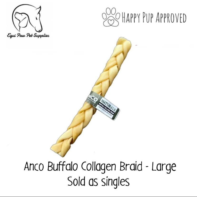Anco Buffalo Collagen Braids - Large - Dog chew