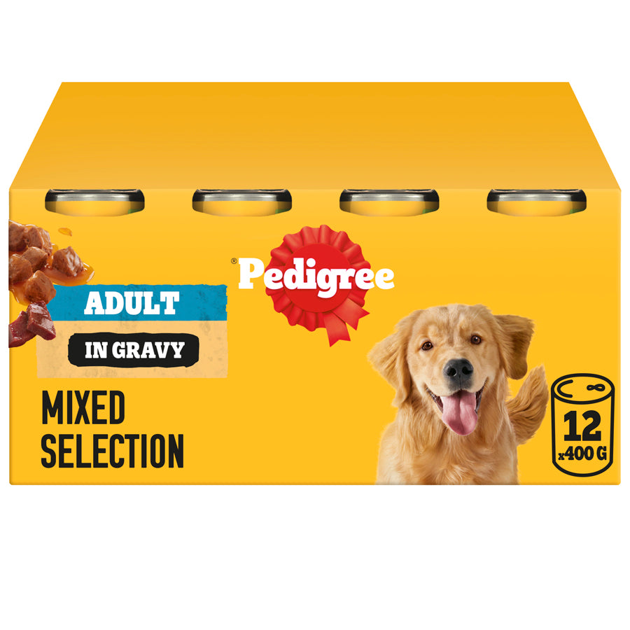 20x385g Pedigree in Gravy Wet Dog Food - Damaged Packaging