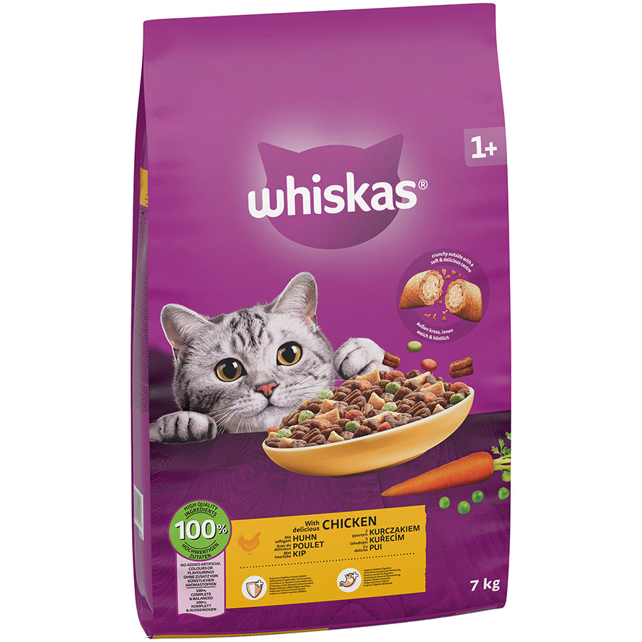 7KG Whiskas Chicken Cat Food - Damaged Packaging