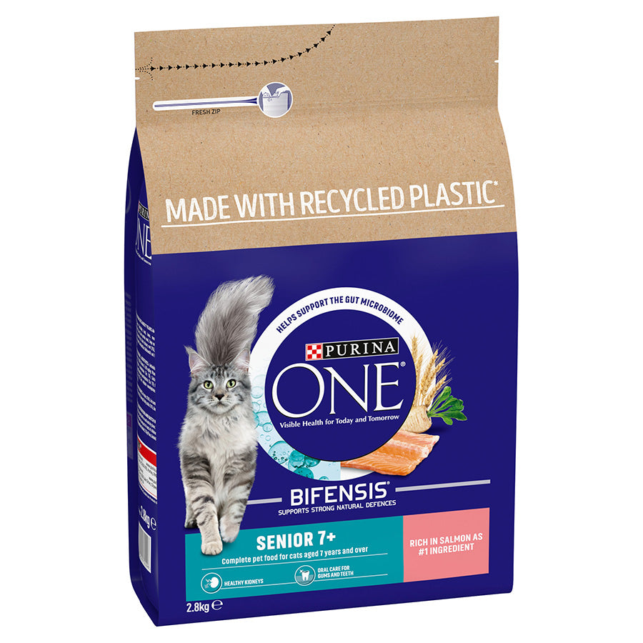 2.8KG Purina One Bifensis Senior 7+ Salmon Cat Food - Damaged Packaging