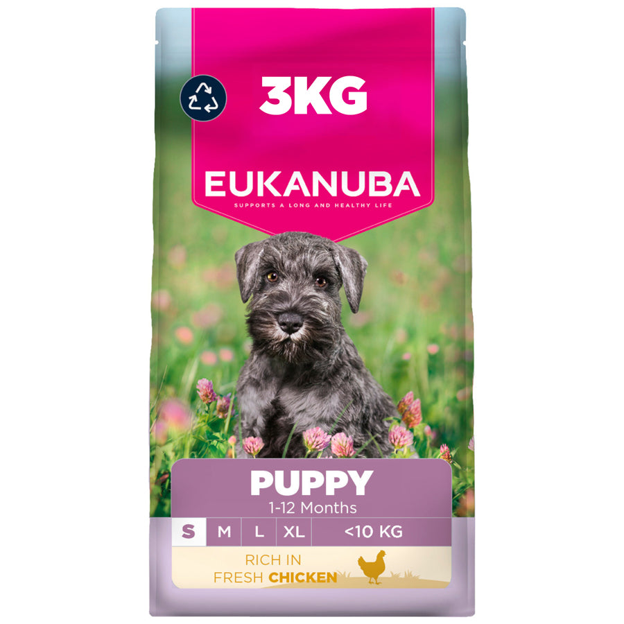 3KG Eukanuba Small Puppy Chicken Dog Food - Damaged Packaging
