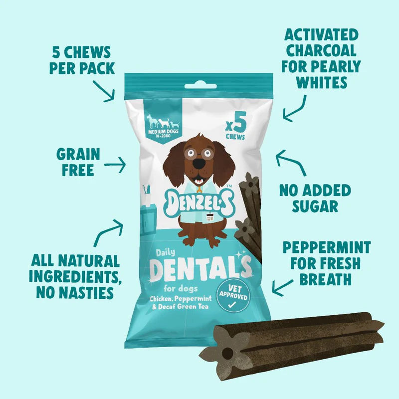 Denzels Dental Dog Treats for Medium Dogs 5x20g - BB MAY 26