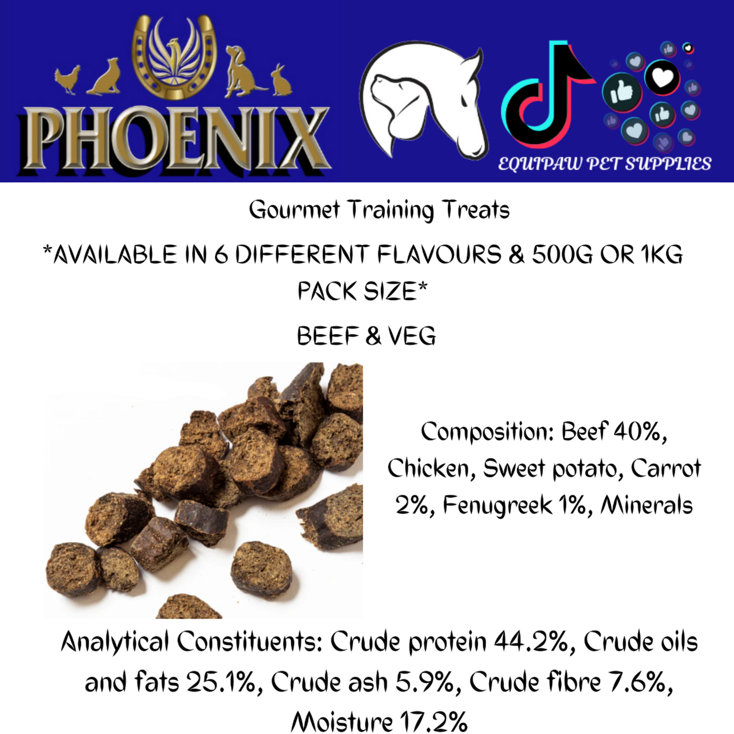Gourmet Training Treats - 250g, 500g or 1kg - 6 Different Flavours