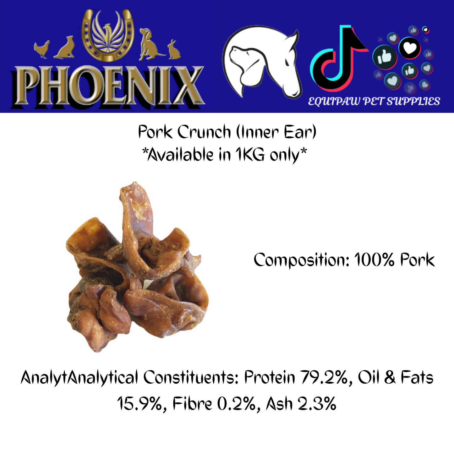 1KG Pork Crunch (Inner Pigs Ear)