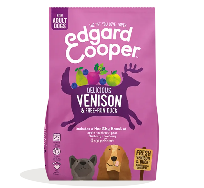 12KG Edgard Cooper Fresh Venison & Free-Run Duck Dog Food - Discounted Stock