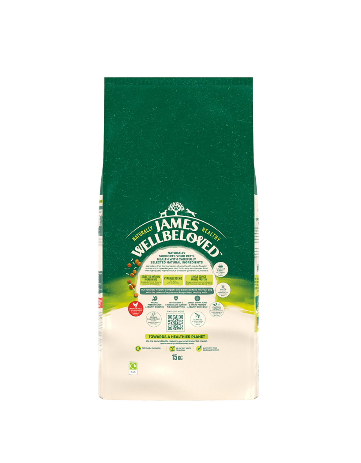 15kg James Wellbeloved Chicken & Rice Puppy - Discounted Stock