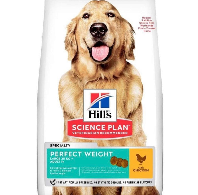 12kg Hill's Science Plan Perfect Weight Large Breed Dry Dog Food with Chicken 12kg - Discounted Stock