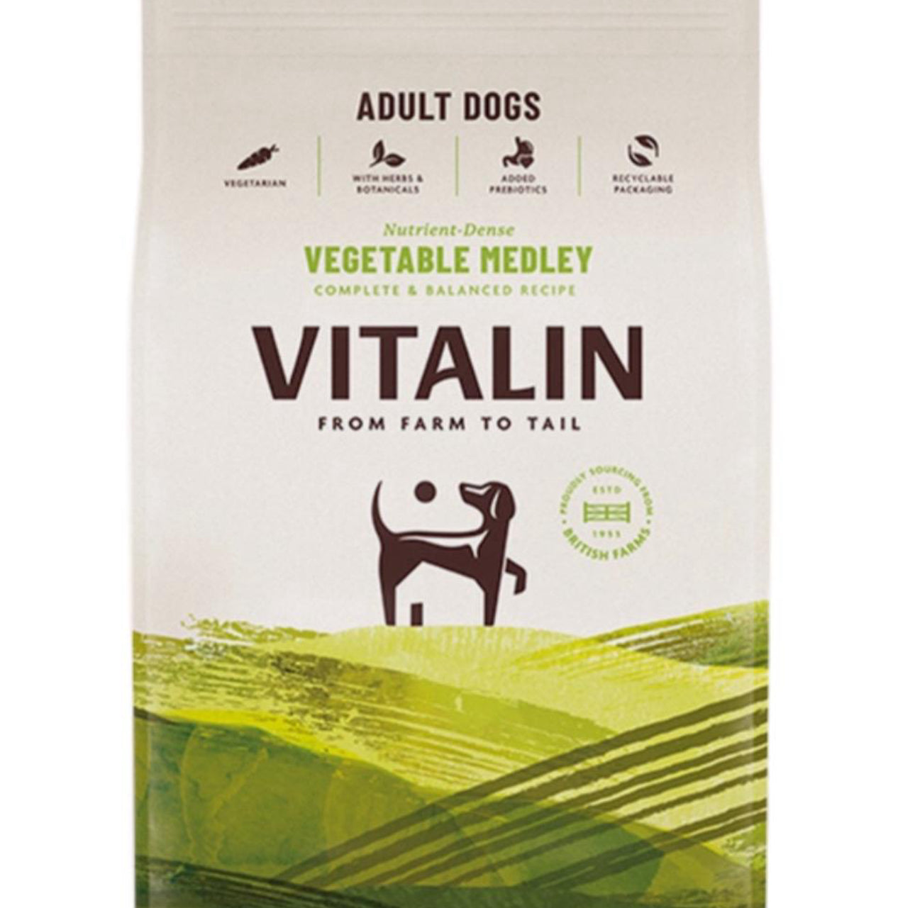 2kg Vitalin Adult Veg Medley Dog Food - DATED May 2024