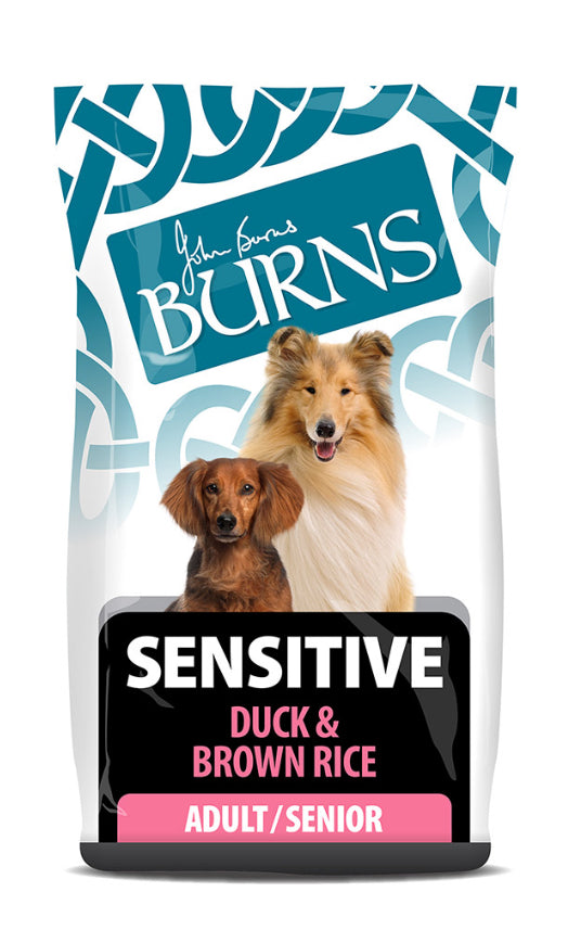12KG Burns Sensitive Dry Dog Food Duck & Brown Rice - Discounted Stock