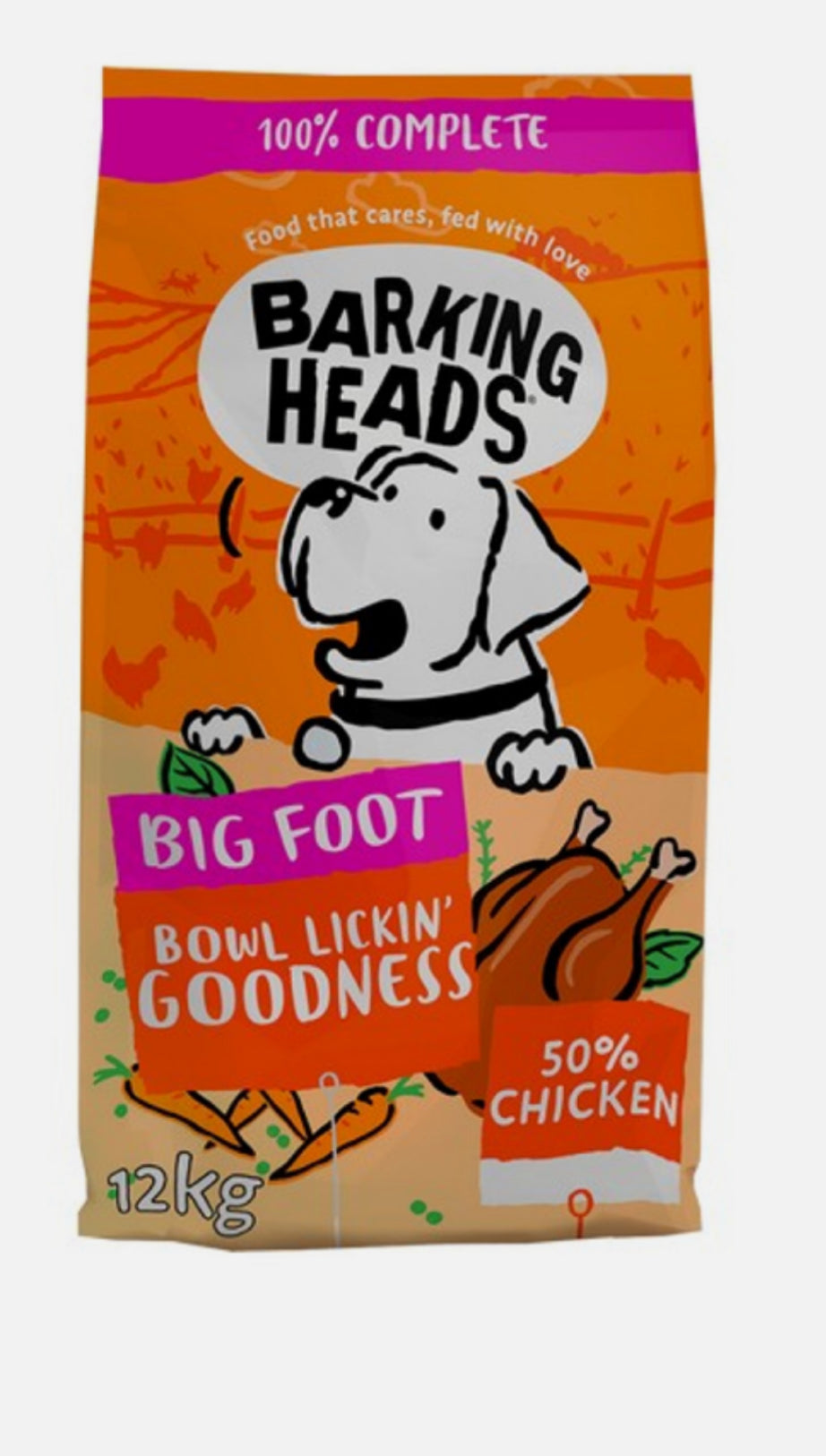 12KG Barking Heads Big Foot Bowl Lickin Goodness Chicken - Discounted Stock