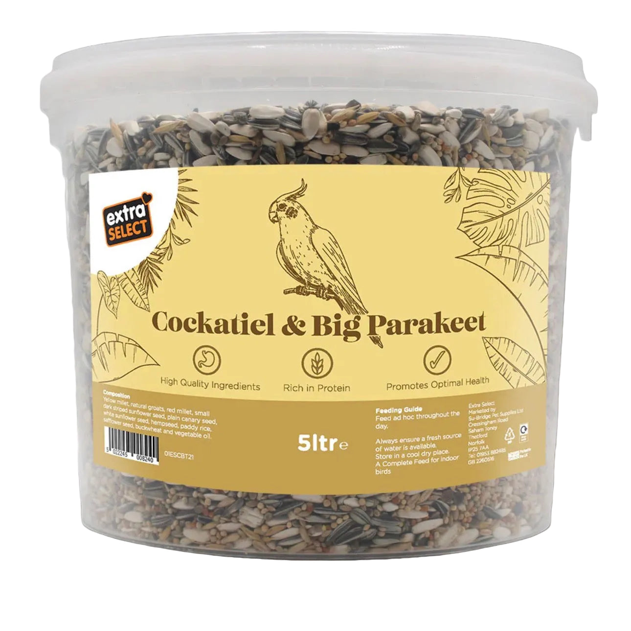 5L Extra Select Cockatiel & Big Parakeet Food