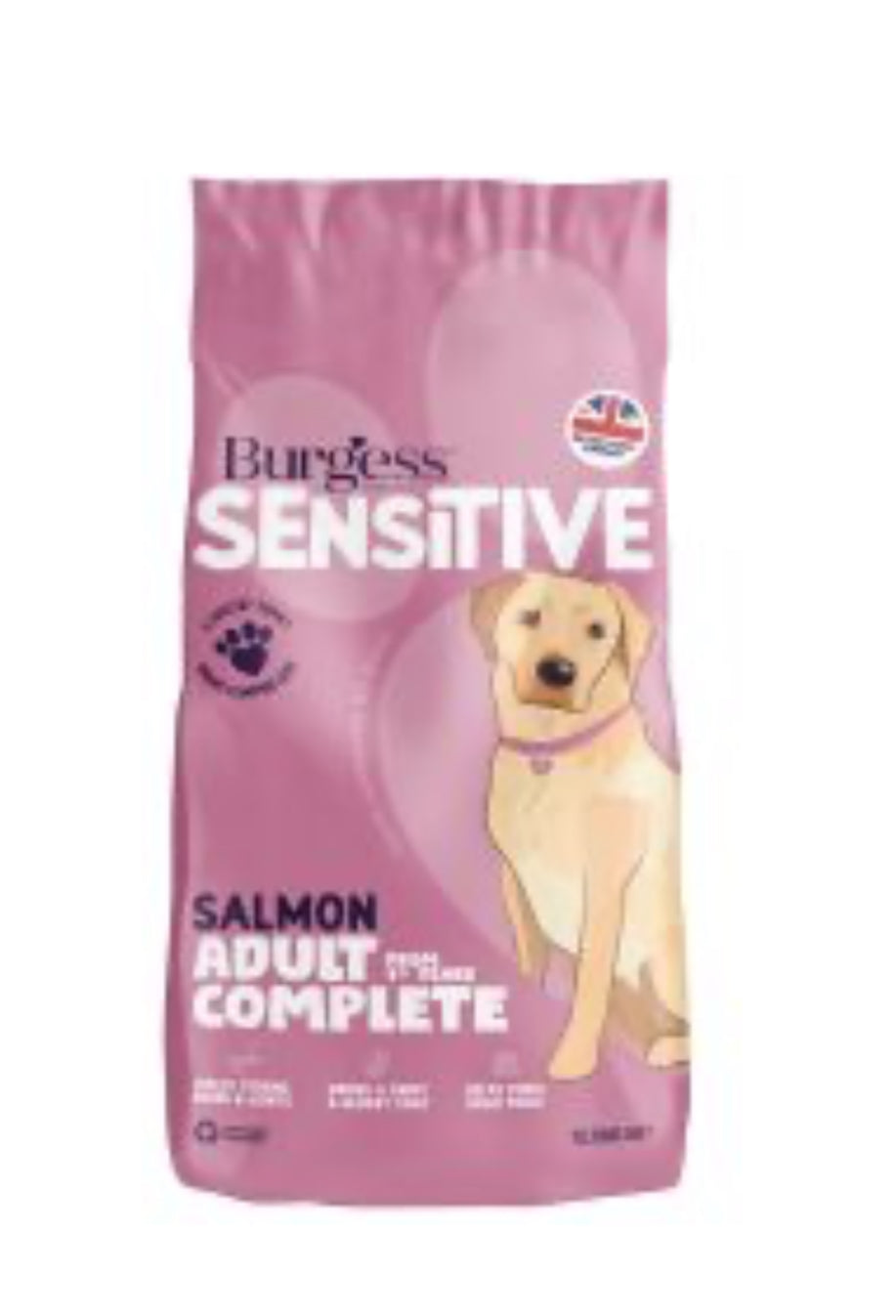 12.5KG Burgess Sensitive Salmon Adult Dog Food - Discounted Stock
