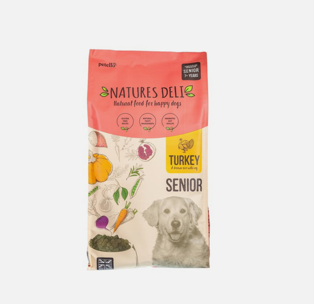 12KG Natures Deli Senior Turkey & Brown Rice with Veg Dog Food - Discounted Stock