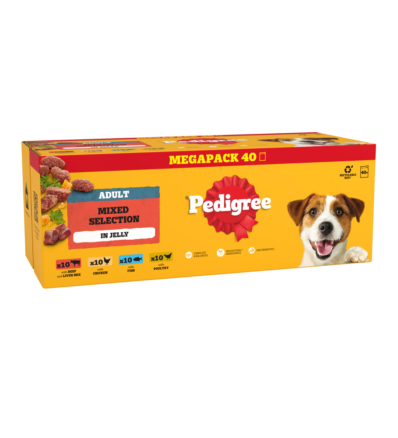 Pedigree Adult Wet Dog Food in Jelly Mixed Selection Mega Pack 40x100g - Discounted Stock