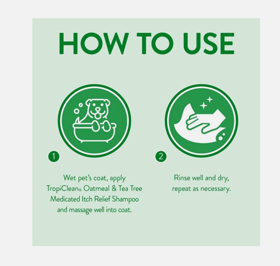 TropiClean - Medicated Itch Relief Oatmeal and Tea Tree Shampoo 355ml