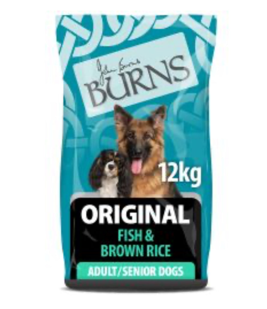 12KG Burns Original Fish & Brown Rice Dog Food - Discounted Stock
