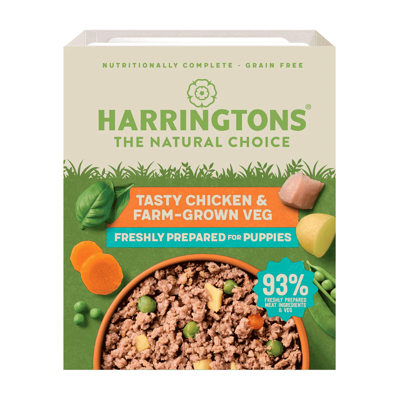 8x380g Harringtons Chicken & Veg Wet Puppy Food - Damaged Packaging