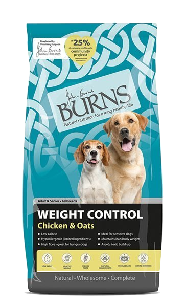 12KG Burns Weight Control Chicken and Oats Dog Food - Discounted Stock