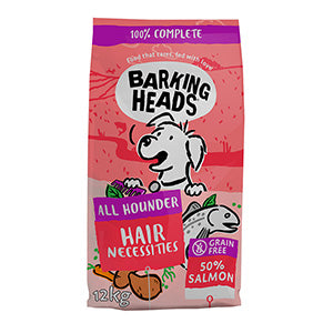 12KG Barking Heads All Hounder Hair Necessities Salmon Dog Food - Discounted Stock