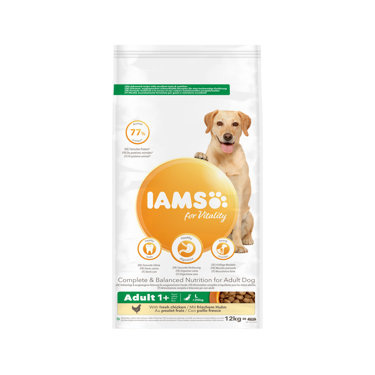 12KG Iams Adult Large Breed Chicken Dog Food - Discounted Stock
