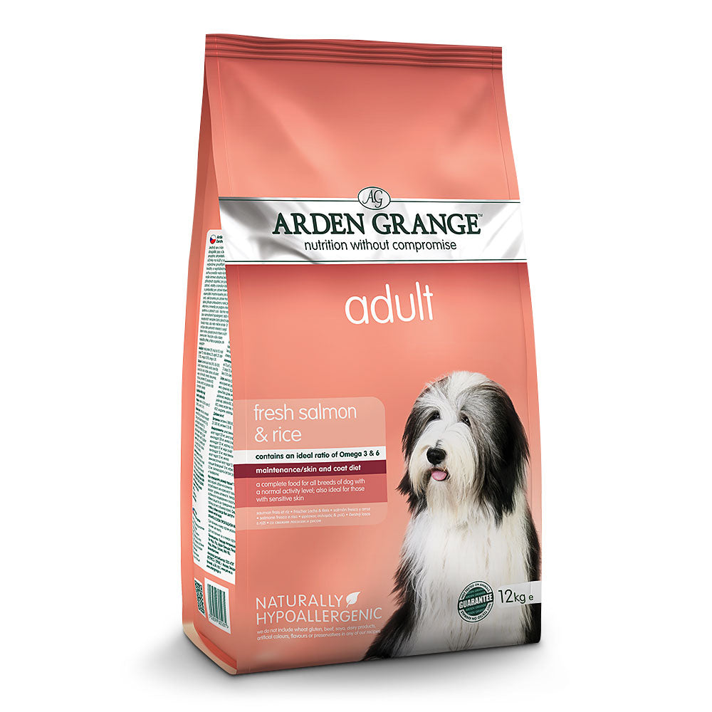 12KG Arden Grange Adult Salmon and Rice Dog Food - Discounted Stock