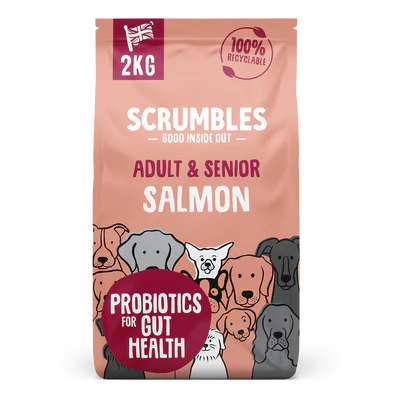 7.5KG Scrumbles Adult & Senior Salmon Dog Food - Discounted Stock