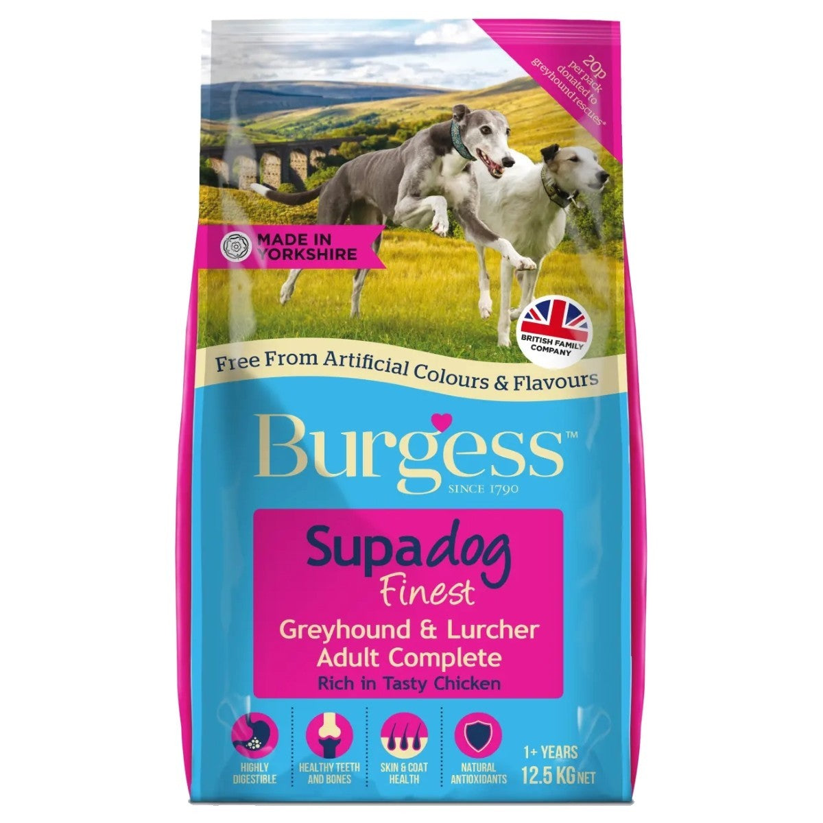 12.5KG Burgess Greyhound & Lucher Dog Food - Discounted Stock