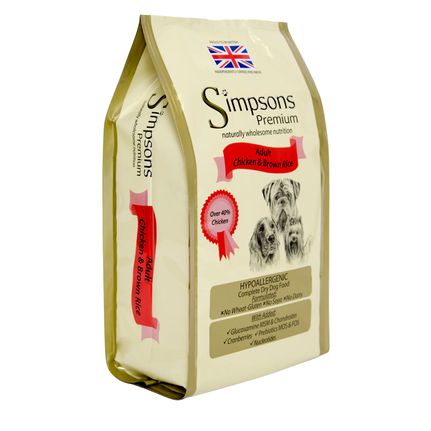 12KG Simpsons Adult Chicken & Brown Rice Dog Food - Discounted Stock
