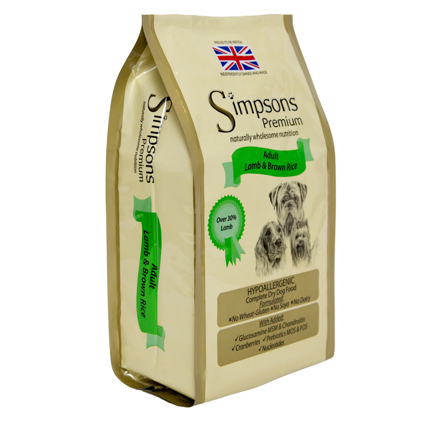 12KG Simpsons Adult Lamb & Brown Rice Dog Food - Discounted Stock