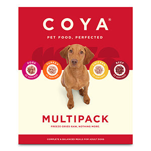 12x150g Coya Freeze-Dried Raw Complete Adult Multipack Dog Food - Discounted Stock