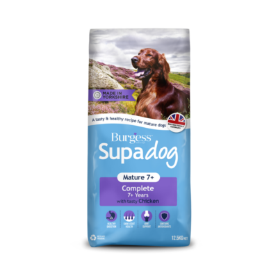 12.5KG Burgess Supadog Mature 7+ Dog Food - Discounted Stock