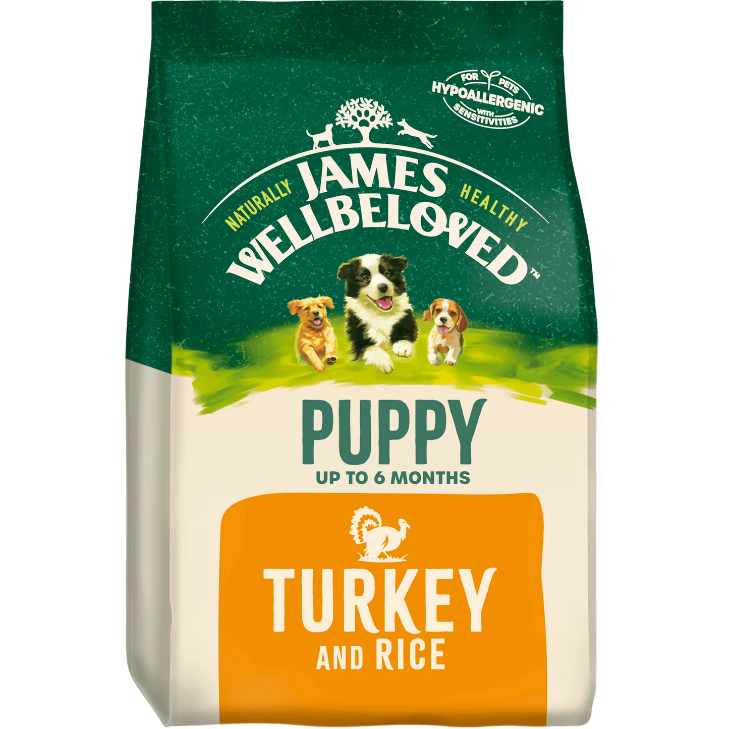 15KG James Wellbeloved Puppy Turkey & Rice Dog Food - Discounted Stock