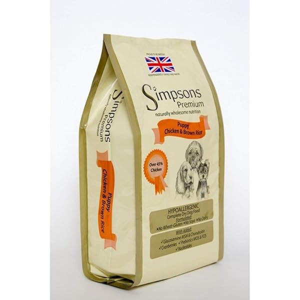 12KG Simpsons Puppy Chicken & Brown Rice Dog Food - Discounted Stock