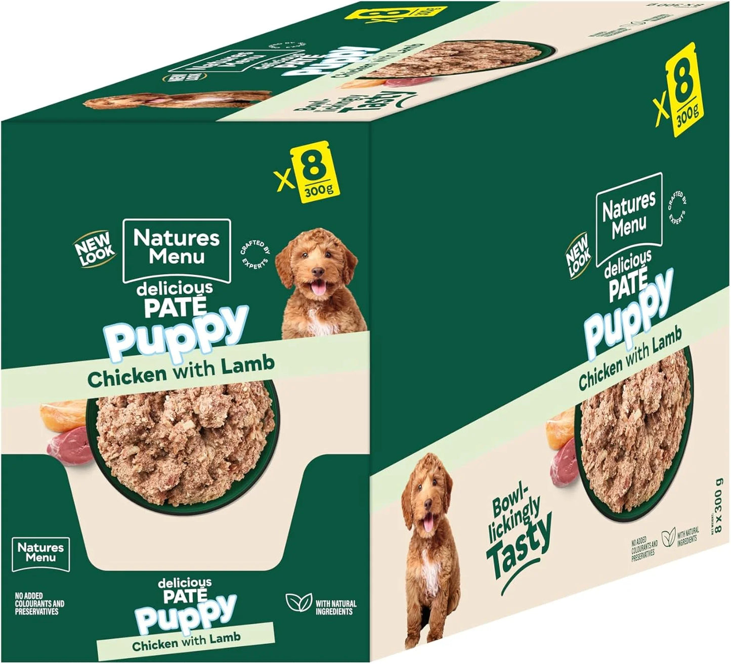 8x300g Natures Menu Puppy Pate Chicken with Lamb Dog Food - Damaged Packaging