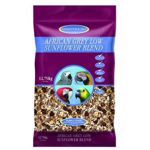 12.75KG Johnston & Jeff Low Sunflower for African Greys - Damaged Packaging