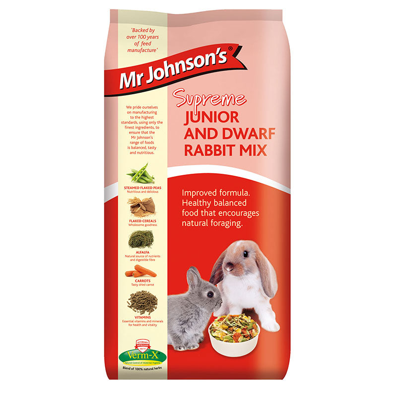 15KG Mr Johnson’s Supreme Junior and Dwarf Rabbit Mix -Discounted Stock