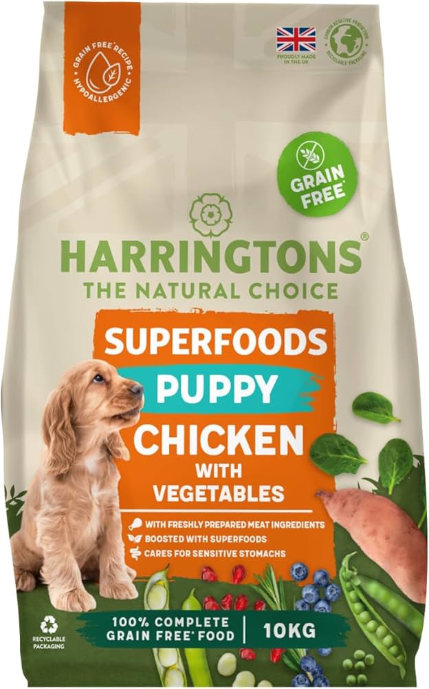 10KG Harringtons Superfoods Puppy Chicken with Veg Dog Food - Discounted Stock