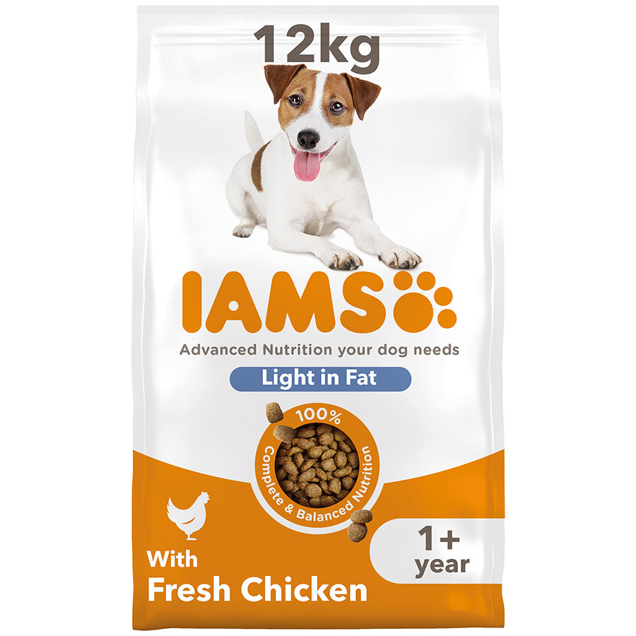12KG Iams Light in Fat Chicken Dog Food - Discounted Stock