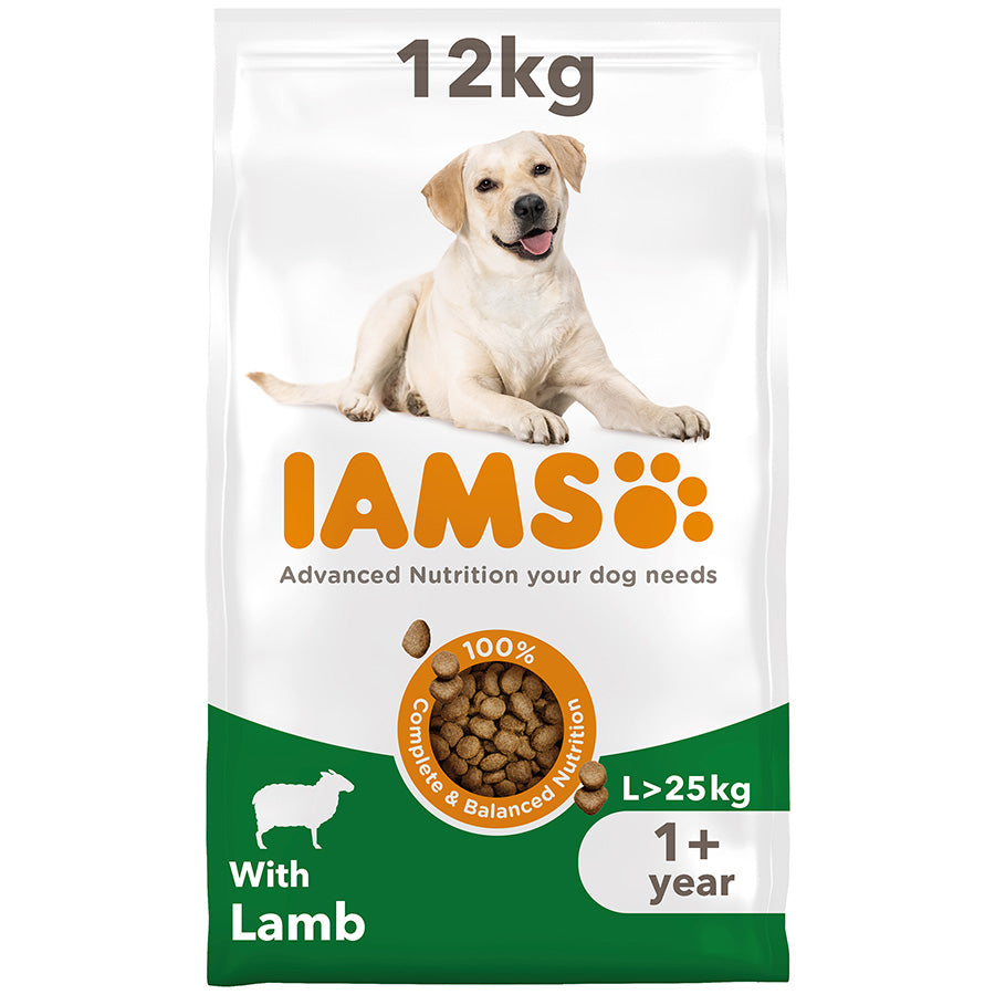 12KG Iams Large Breed Lamb Dog Food - Discounted Stock