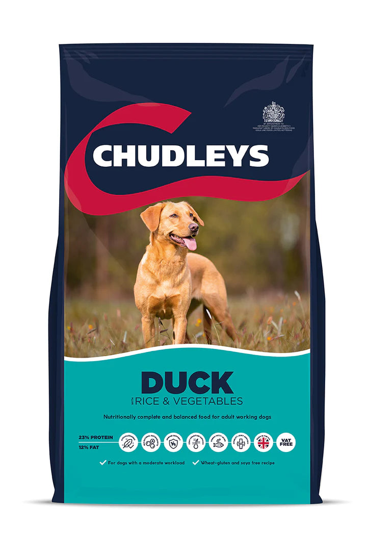 14KG Chudleys Duck with Rice & Veg Dog Food - Discounted Stock