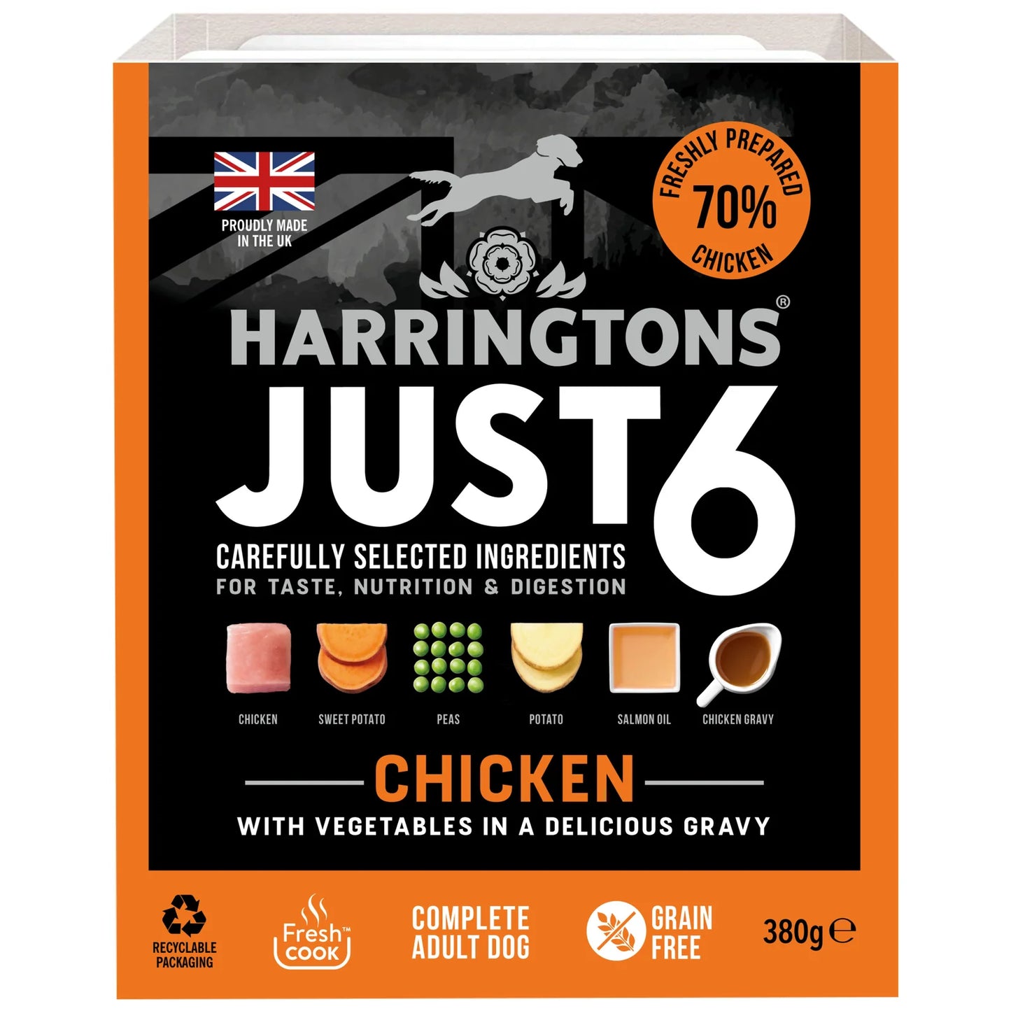 Harringtons Just 6 Grain Free Complete Mixed Wet Dog Food - Discounted Stock (BBE - 02/2025)