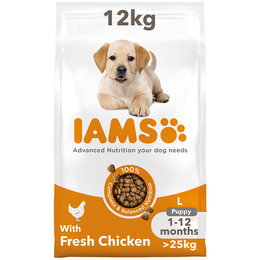 12KG Iams Large Breed Puppy Chicken - Discounted Stock