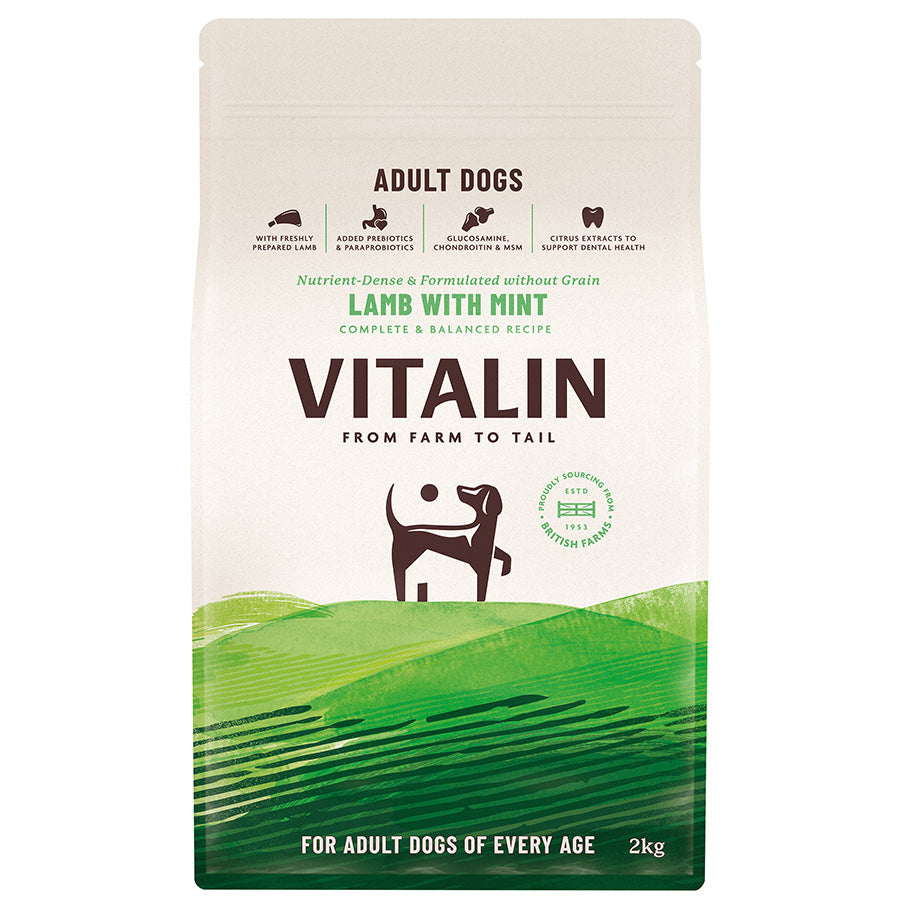 12KG Vitalin Lamb with Mint Adult Dog Food - Discounted Stock